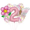 Traje de globo de mariposa margarita Tema de animal Globo de película de aluminio de un año 32 pulgadas Digital Suministros para arreglos de carnaval
