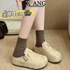 Zapatos de Mujer de Cuero con Suela Gruesa y Aumento Oculto de Altura, Mocasines Deslizantes Suaves tipo Birkenstock, Adecuados para Combinar con Faldas, Mocasines Cerrados de Medio Pie para Uso en Exteriores