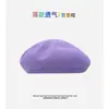Boina Dulce Fina Transpirable de Color Sólido Estilo Japonés para Mujer Primavera y Verano Casual Versátil Sombrero de Artista Boina
