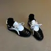 Versión de Piel de Oveja~Zapatos Mary Jane de Suela Gruesa Estilo Deportivo, Zapatos Casuales con Bloques de Color para Mujer, Puntera Redonda Versátiles Retro con Cordones Zapatos de Entrenamiento Alemanes