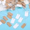 Embalaje de accesorios de joyería al por mayor, cartón, tarjeta, etiqueta, etiqueta de doble cara con cuerda, papel kraft, tarjeta blanca x13