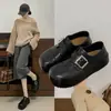 Nuevos Zapatos Birkenstock para Mujer Otoño 2026, Mocasines con Hebilla de Suela Gruesa, Aumento de Altura de 4 cm, Zapatos Populares Negros de Punta Redonda