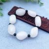 Jade blanco afgano con grano grande puesto de pulseras tienda de suministro de jade venderá en vivo regalo fabricantes mayoreo
