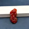 Pingente de Ágata Calcedônia Colorida Natural Pixiu, Pixiu de Calcedônia Branca, Pixiu Dominador de Ágata Vermelha, Pingente de Jade