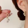 Presilhas de Orelha Estilo Coreano Sem Furo, Brincos com Design Estiloso para Mulheres, Presilhas de Osso da Orelha com Borboleta e Pérola de Franja Longa, Alto Padrão