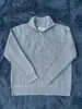 Suéter de Cuello Medio Abierto con Cremallera a Mitad y Líneas en las Cuatro Esquinas Chaqueta Mezclada Estilo Holgado Perezoso Top Tejido Unisex
