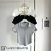 Top de Mujer de Moda con Cuello Polo, Camiseta de Manga Corta con Cuello en U Ajustada, Nuevo Diseño Verano 2026