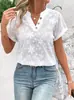 2026 Ropa Europea y Americana Transfronteriza para Mujer Amazon Nuevo Estilo Verano Simple Casual Color Sólido Cuello en V Manga Corta para Mujer