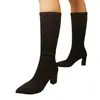 Botines de tacón alto para mujer, nuevo modelo otoño 2026, cremallera lateral, botas de talla grande, tacón grueso, zapatos de mujer de comercio exterior, transfronterizos