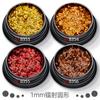 1mm redondo unha lantejoulas glitter pequeno Dot patch esmalte decorações mistas esmalte cola material atacado