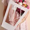 Directo de fábrica ventana trapezoidal ramo de flores empaque ventana bolsa de regalo transparente caja de flores bolso de mano
