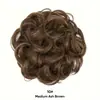 Moño de Pelo Estilo Europeo y Americano para Mujeres, Moño de Pelo Elástico, Seda de Alta Temperatura, Moño de Pelo Rizado Natural Esponjoso, Fábrica de Pelucas Transfronteriza