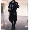 9726 Da Ai Mei Yi Yuan 2026 Otoño Nuevo Conjunto de Moda Negro Estampado de Letras Casual Adelgazante Atuendo de Moda para Mujer