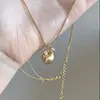 Colar de Maçã Escovada Estilo Luxo Leve para Mulheres, Moda de Nicho, Formato de Maçã Tridimensional, Colar de Acessório de Fruta Estiloso