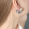 Pendientes de metal estilo francés con forma de media luna hueca, de acero de titanio, elegantes y modernos, estilo retro, para mujer.