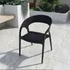 Mesas e Cadeiras Plásticas para Exterior, Cadeiras com Aparência de Rattan para Pátio e Jardim, Mesas e Cadeiras à Prova d'Água e de Umidade para Terraços de Lazer Externos, Cadeiras de Jantar para Interior
