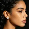 Pendientes de botón de racimo de moissanita con forma de escalera ovalada más vendidos en Europa y América, Plata S925, Lujo Ligero, Gama Alta, Estilo Elegante, Pendientes para Fiesta de Noche