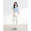 Moda Primavera/Verão 2025 Simples e Elegante Camisa Listrada Estilo Camisa para o Trabalho Redutora de Idade Afinando Top sem Mangas para Mulheres