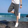 Calças Cropped Casuais de Seda Gelada Transfronteiriças para Homens, Shorts Soltos de Secagem Rápida para o Verão de Tamanho Grande, Calças Esportivas Fitness de Corrida para Homens