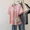 Ropa de Mujer Talla Grande 2026 Verano Nuevo Diseño Bordado Adelgazante MM Cuello Redondo Hombro Normal Manga Corta Camiseta Top
