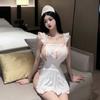 Uniforme de Enfermera Sexy Cos Tentación Juego de Roles Espalda Hueca Camisón Libre Traje Divertido P-65