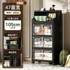 Armario de almacenamiento sin instalación, armario de almacenamiento multicapa para uso doméstico, con estante superior, armario plegable, armario de plástico para snacks, armario de almacenamiento