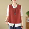Colete Tricotado Feminino Primavera e Outono 2025 Novo Solto Camada Sobre Camada Xale Colete Top Tricô Feminino Verão