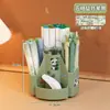 Portalápices Giratorio de Gran Capacidad Estudiante Oficina Escritorio Multifunción Artefacto de Almacenamiento de Escritorio Caja de Almacenamiento Creativa para Niña