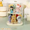 Soporte de Exhibición de Cajas Sorpresa con Figura Giratoria Acrílico Transparente a Prueba de Polvo Vitrina para Figuras Lindas Caja de Exhibición Pop Mart