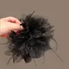 Presilha de Cabelo com Laço de Tela Preta para a Parte de Trás da Cabeça Presilha Jacaré Grampo de Cabelo Grande Presilha de Cabelo Elegante Novo Estilo 2025 para Mulheres