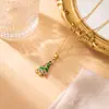 Collar de Festival Navideño de Moda Exquisita Transfronterizo Europeo y Americano Joyería de Cadena para Clavícula Dulce de Lujo Ligero de Nicho de Cobre Microincrustado de Alta Gama