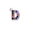 Acessórios para joias DIY pingente de superfície de diamante de 15 mm cor pingente de 26 letras em inglês pingente de pulseira pingente de roupa pingente