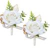 Corsage de novio y novia de fábrica para boda en stock venta caliente transfronterizo compromiso solapa corsage de muñeca suministros de boda