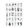 Tatuaje Temporal Transfronterizo Oscuro Tótem Flor Calavera Impermeable a Prueba de Sudor para Hombres y Mujeres Calcomanías Tatuaje de Medio Brazo