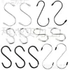 Cabideiro gancho S preto multiuso gancho S de ferro prateleira de armazenamento tamanho gancho preto barra transversal S gancho vão