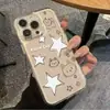Linha Gatinho Estrela Adequado para Apple 17Promax Transparente Desenho Animado 14 15 16 Fofo XS Novo 13Pro