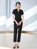 Traje de Verano de Manga Corta Traje Vestido de Mujer Delgado Elegante Ajustado que Reduce la Edad Profesional Traje Pequeño Ropa de Trabajo para Mujer