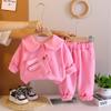 Conjunto de Manga Larga para Niñas 2025 Moda Otoño Nuevo Elegante Ropa de Bebé para Niños Conjunto de Dos Piezas Moderno al Por Mayor