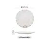 Nueva Vajilla de Cerámica Bone China con Borde Dorado Estilo Europeo para Uso Doméstico, Tazones, Platos, Platos Hondos, Tazones de Arroz, Tazones de Sopa, Regalos Simples y de Lujo Ligero