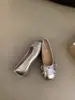 Bailarinas plateadas para mujer, Zapatos rojos de suela blanda de otoño, Zapatos nuevos de estilo nacional chino, Bailarinas para mujer