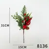 Flor de simulação Arranjo de flores de bagas de Natal Adereços para fotografia de desktop Acessórios de guirlanda Decorações de árvore de Natal Decoração flor de simulação