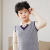 Chaleco de Lana para Niños de Otoño e Invierno Chaleco sin Mangas para Niños con Bloques de Color Chaleco Casual Versátil Sencillo de Cachemira Ropa Interior