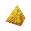 En Stock Pirámide de Cristal Amarillo Escritorio de Oficina Decoración para Tienda en Casa Regalo Venta al por Mayor