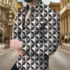 Camisa de manga larga con estampado de cuadros de Amazon, informal transfronteriza con cuello de solapa, corte ajustado para hombre, talla grande