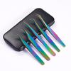 Pinzas para pestañas postizas cerradas Spot High, hermosas pinzas para pestañas, injerto de pestañas en flor, pinzas para pestañas recomendadas por esteticistas, clip de pluma dorada