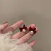 Brincos de Pérola com Laço Vermelho para Outono e Inverno Brincos de Luxo Femininos 2025 Novo Estilo Chinês Brincos Vermelhos