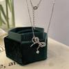 Colar com Pingente de Contas Redondas Elo-Anel Prata de Lei 925 Luxo Leve Design de Nicho Diamante Cintilante Corrente de Clavícula Cyber Celebridade Feminina Tendência