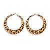 Pendientes de círculo grande con estampado de leopardo exagerado, joyería transfronteriza entre Europa y Estados Unidos, diseño de chica sexy con sentido geométrico, nuevos pendientes