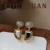 Novos Brincos Geométricos com Zircônia Inlaid Diamante Moda Retrô Francesa Versátil Leve Luxo Toque de Alto Padrão Agulha de Prata 925 Ornamentos de Orelha para Mulheres