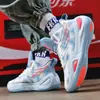 Tênis de basquete transfronteiriço novos Sapatos masculinos 2024 Verão ao ar livre Tênis prático Tênis de corrida respirável para homens e adolescentes